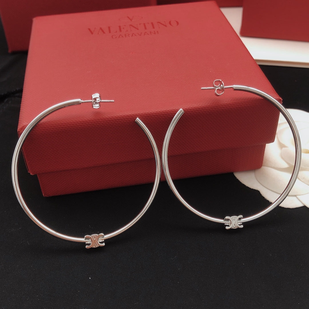 Round Statement Earrings in Gold-Tone styled detail
