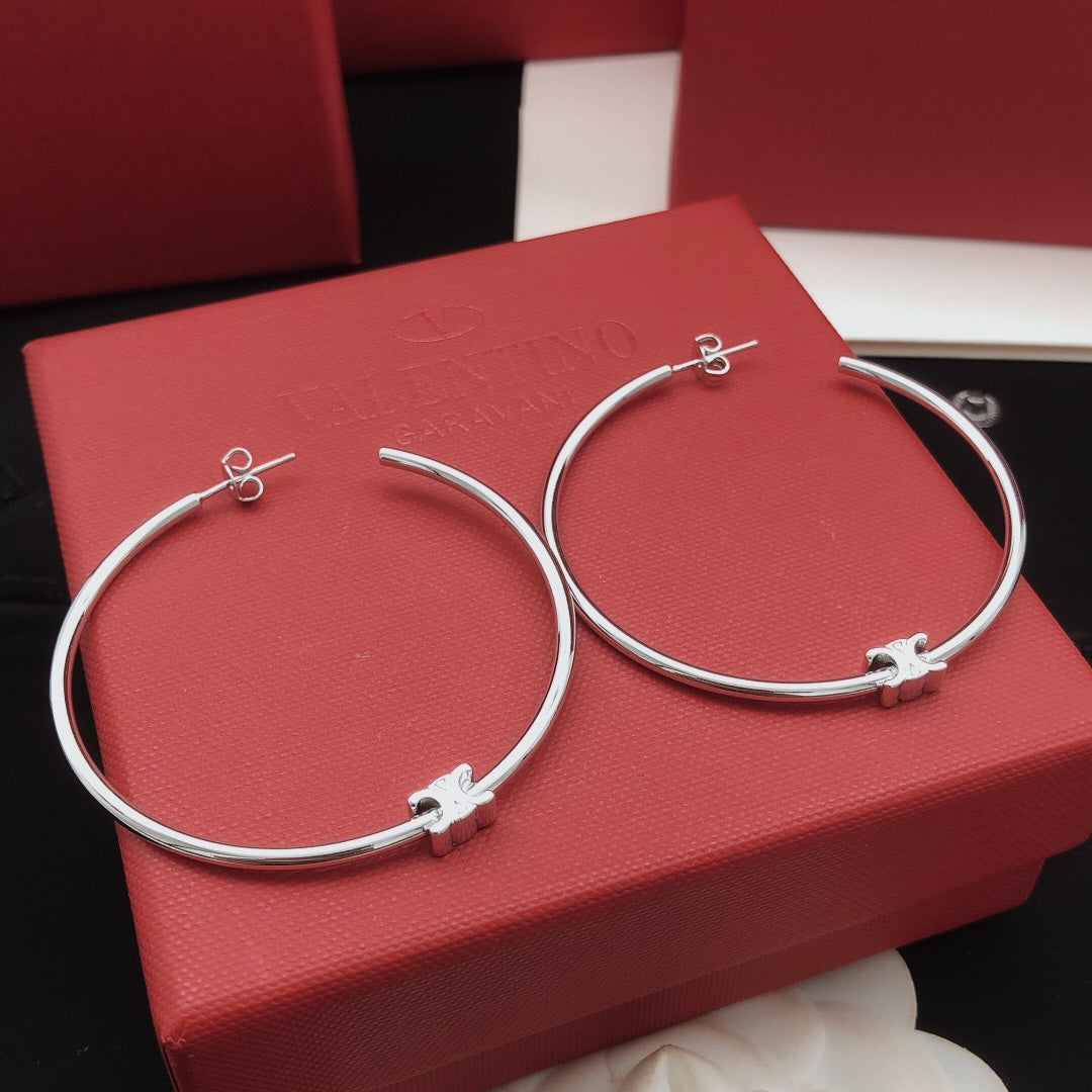 Round Statement Earrings in Gold-Tone close-up view
