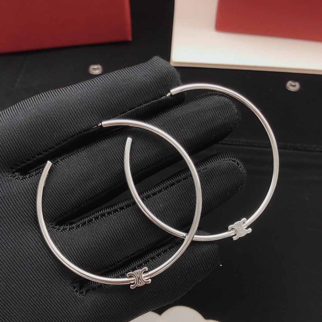 Round Statement Earrings in Gold-Tone main product view