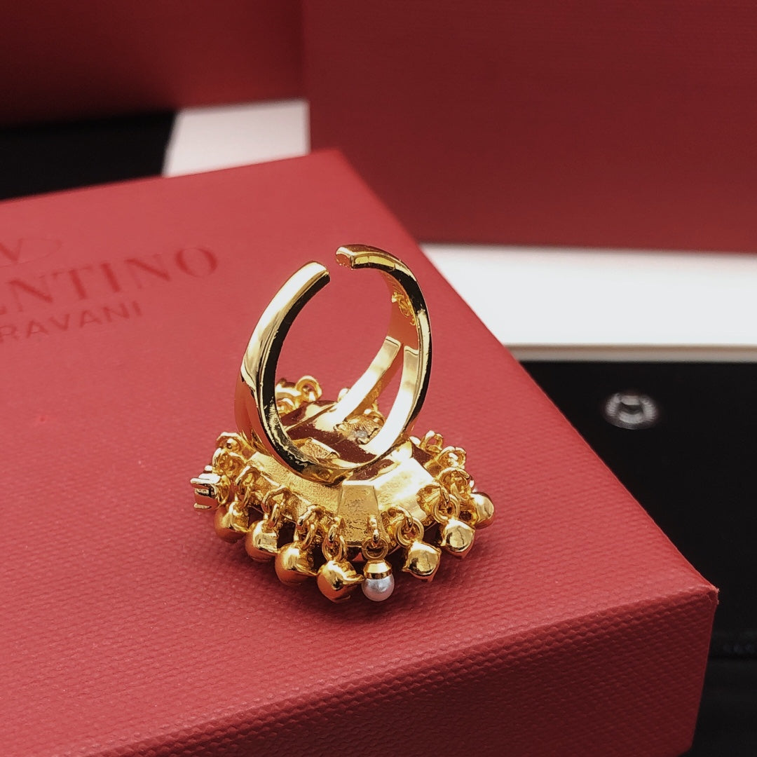 Signature Emblem Square Crystal-Accent Ring detail view