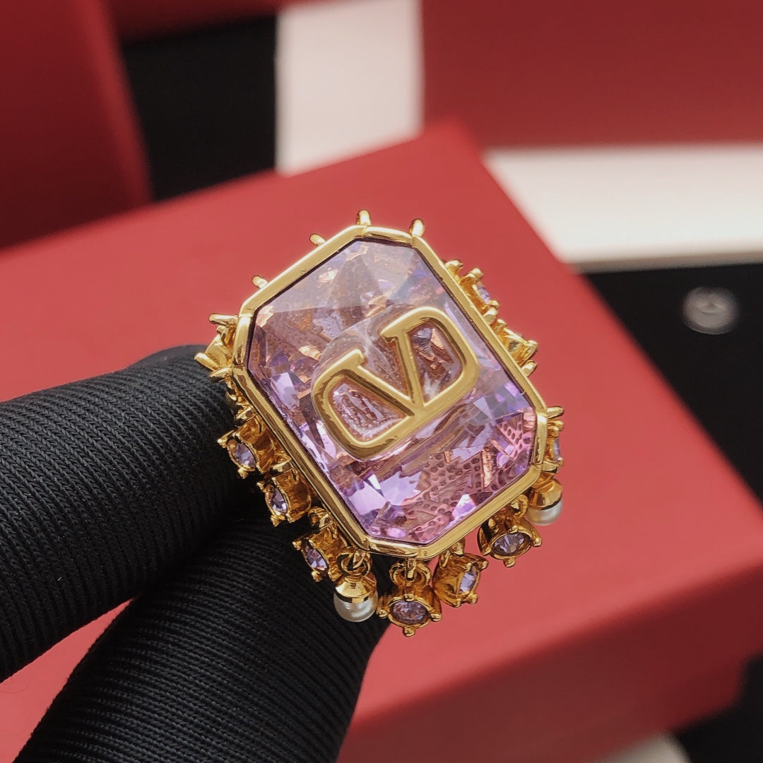 Signature Emblem Square Crystal-Accent Ring main product view