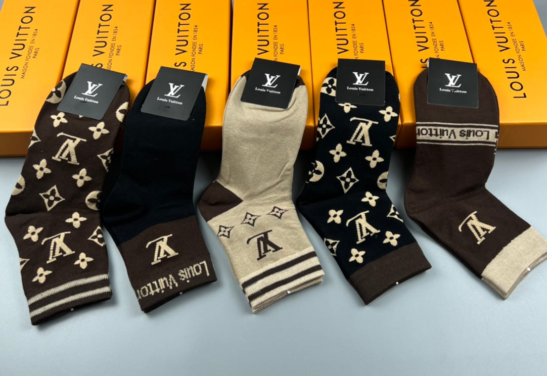Louis Vuitton Cotton Crew Socks - 5-Pair Pack