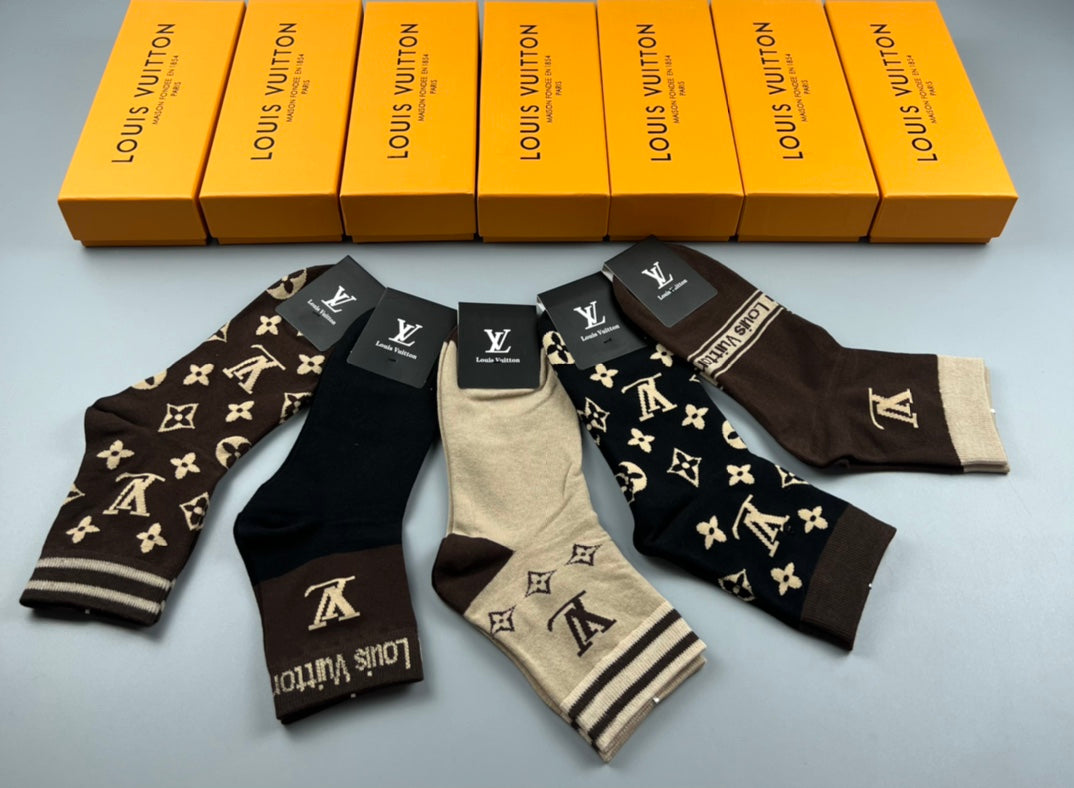 Louis Vuitton Cotton Crew Socks - 5-Pair Pack
