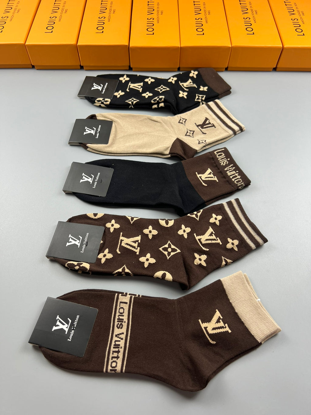 Louis Vuitton Cotton Crew Socks - 5-Pair Pack