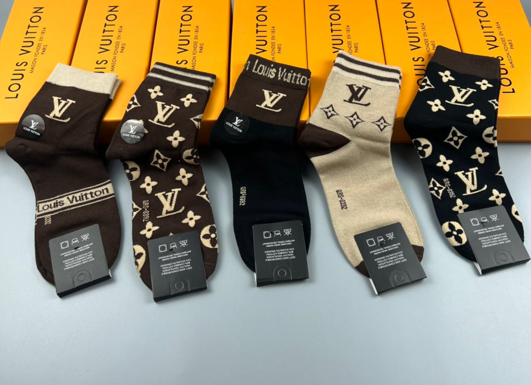 Louis Vuitton Cotton Crew Socks - 5-Pair Pack