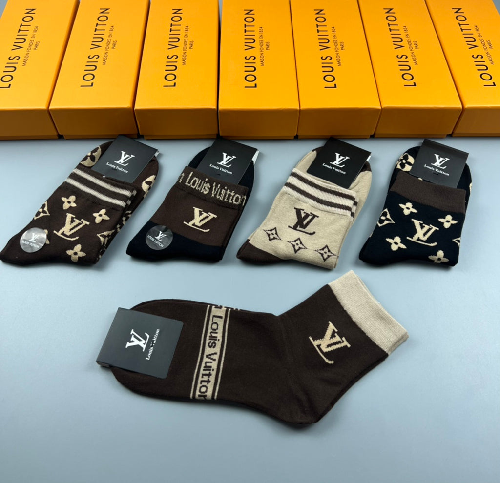 Louis Vuitton Cotton Crew Socks - 5-Pair Pack
