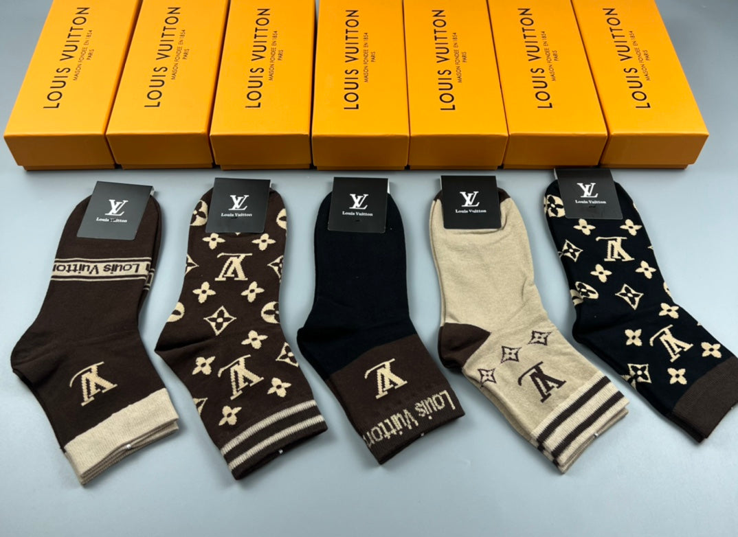 Louis Vuitton Cotton Crew Socks - 5-Pair Pack