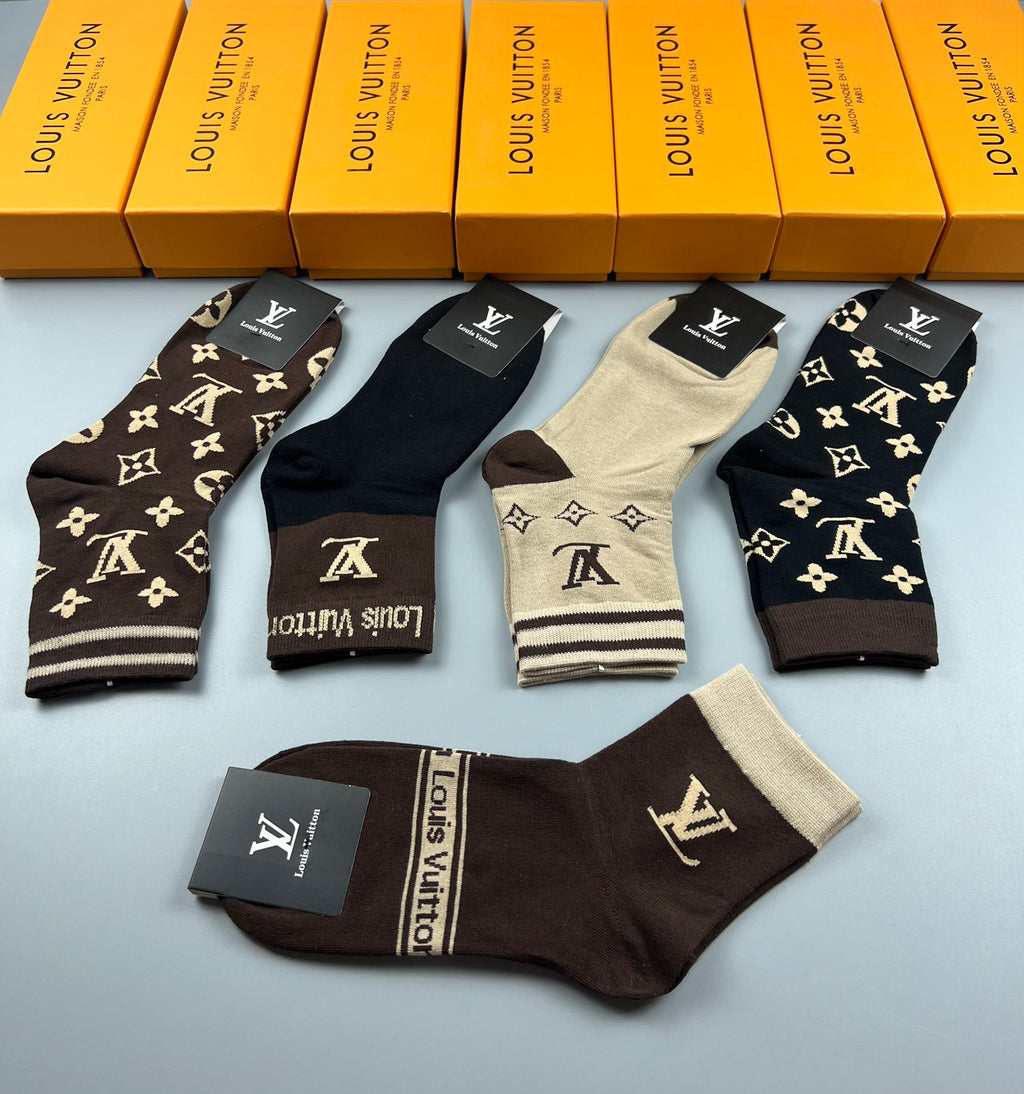 Louis Vuitton Cotton Crew Socks - 5-Pair Pack