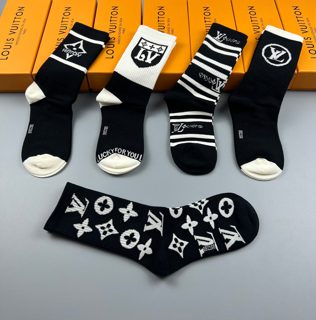 Louis Vuitton Cotton Crew Socks - 5-Pair Pack