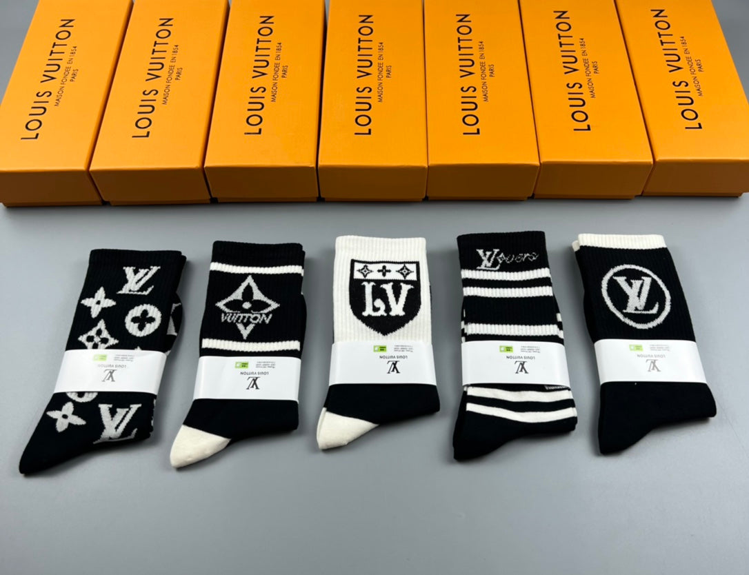 Louis Vuitton Cotton Crew Socks - 5-Pair Pack