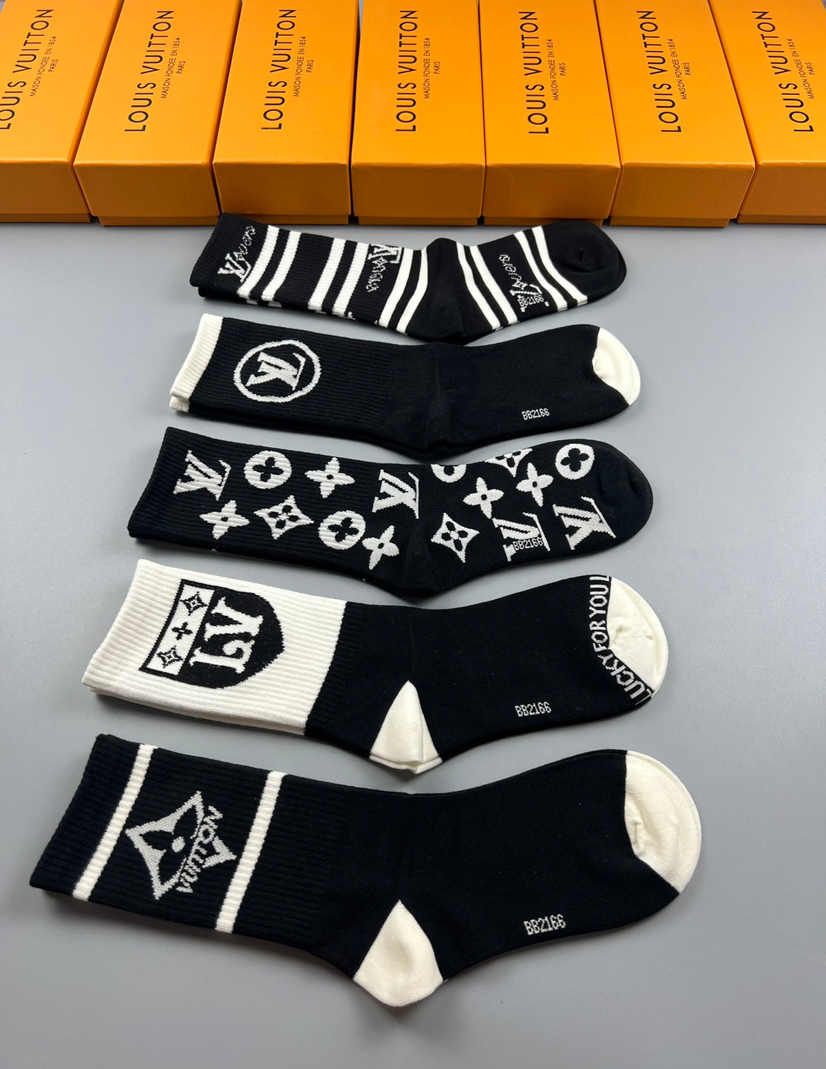 Louis Vuitton Cotton Crew Socks - 5-Pair Pack