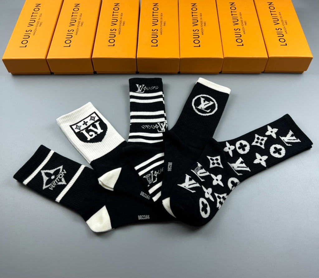 Louis Vuitton Cotton Crew Socks - 5-Pair Pack