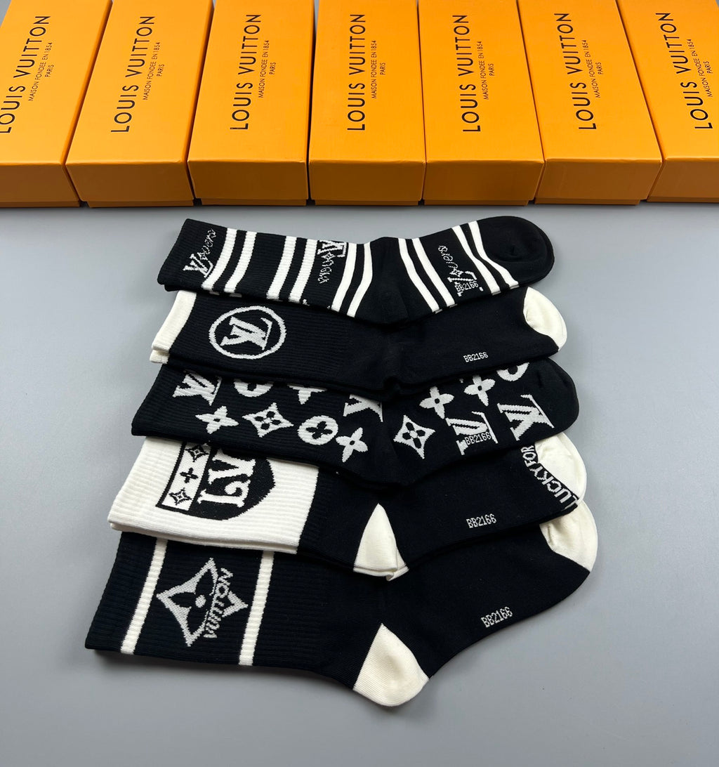Louis Vuitton Cotton Crew Socks - 5-Pair Pack