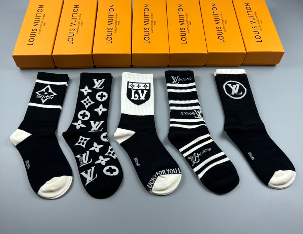 Louis Vuitton Cotton Crew Socks - 5-Pair Pack