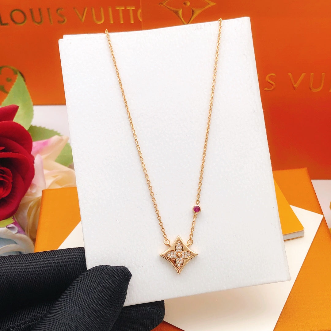 Geometric Emblem Pendant Necklace in Rose-Gold-Tone – Rose Gold Detail – Design 005 detail view