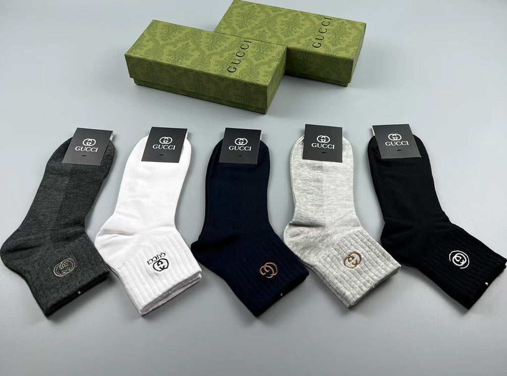 Gucci Cotton Crew Socks - 5-Pair Pack