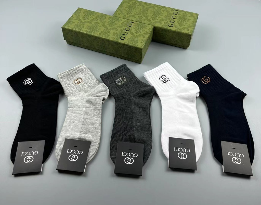 Gucci Cotton Crew Socks - 5-Pair Pack