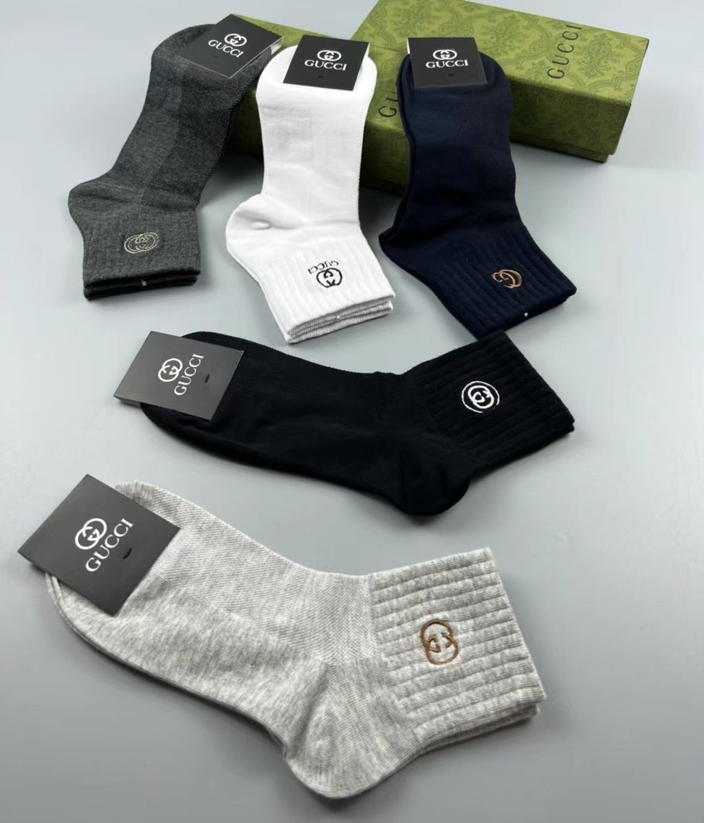 Gucci Cotton Crew Socks - 5-Pair Pack