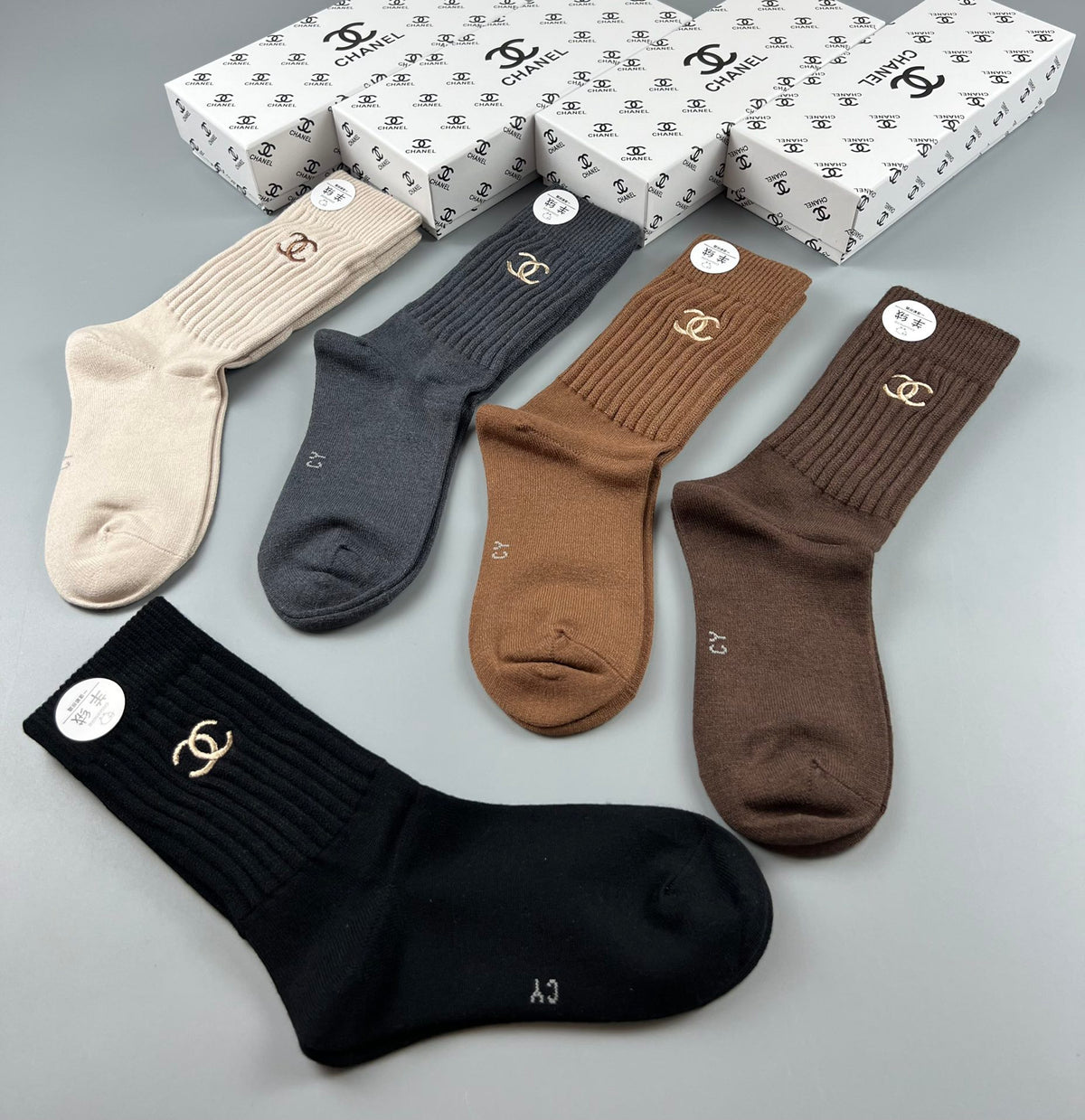Chanel Crew Socks - 5-Pair Pack