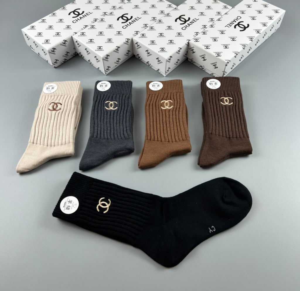Chanel Crew Socks - 5-Pair Pack