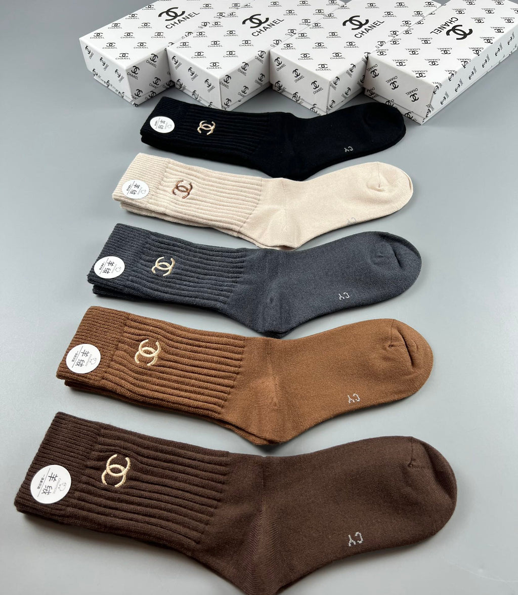 Chanel Crew Socks - 5-Pair Pack