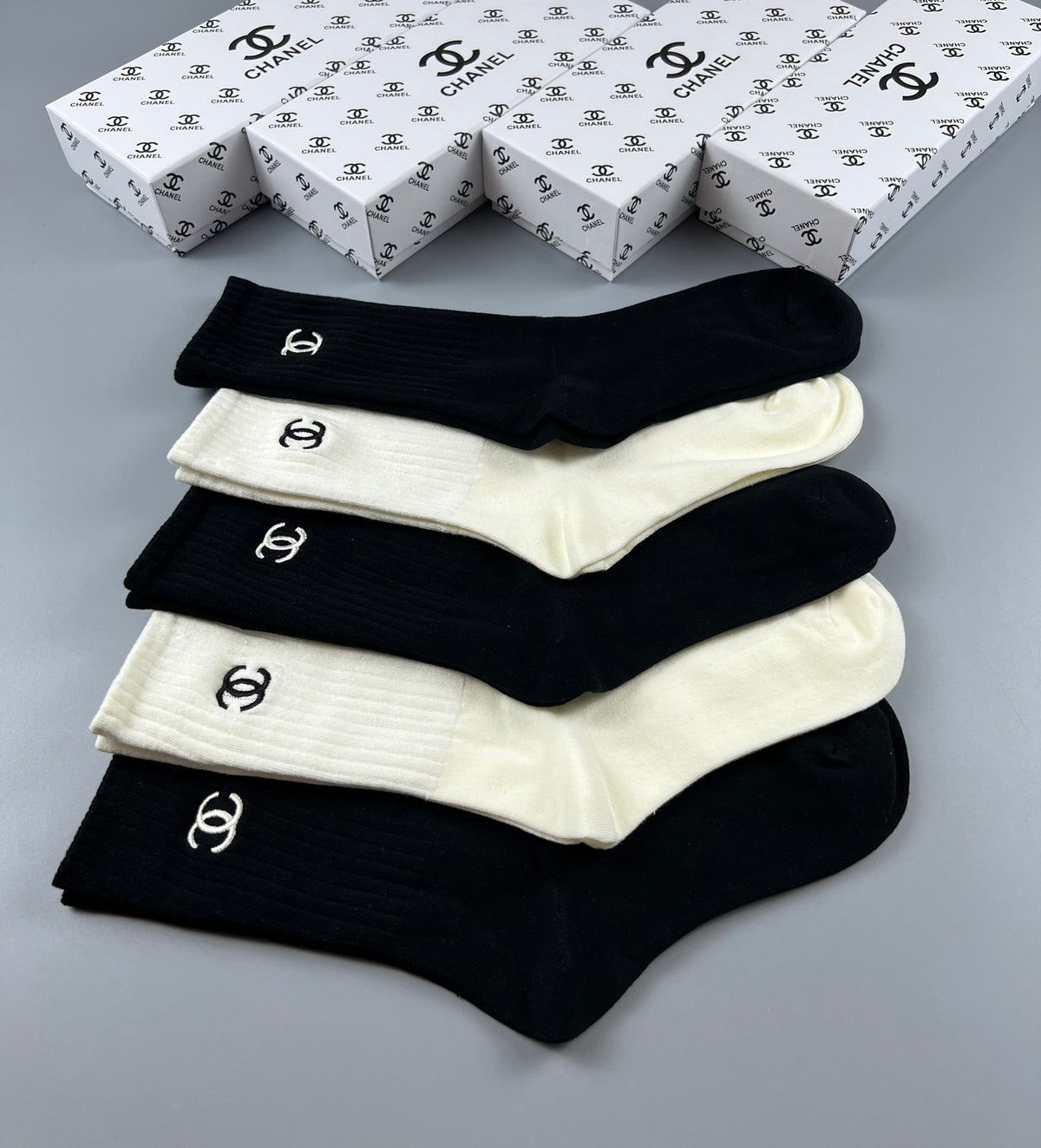 Chanel Crew Socks - 5-Pair Set