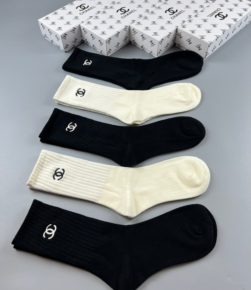 Chanel Crew Socks - 5-Pair Set