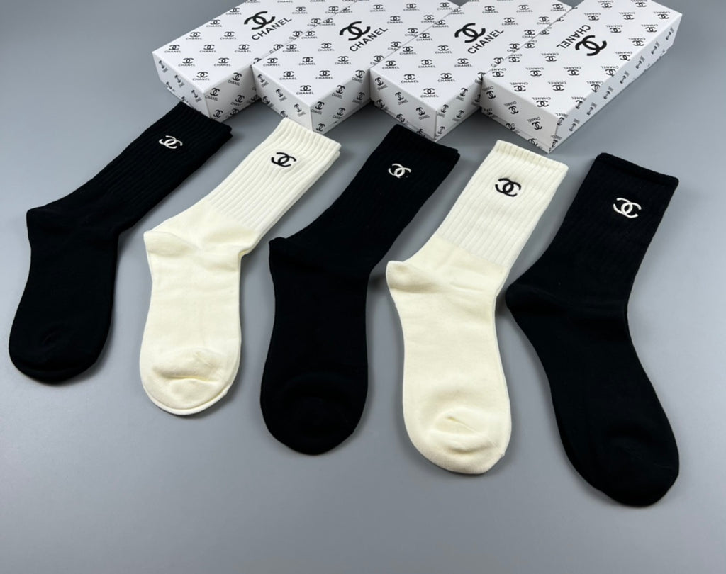 Chanel Crew Socks - 5-Pair Set