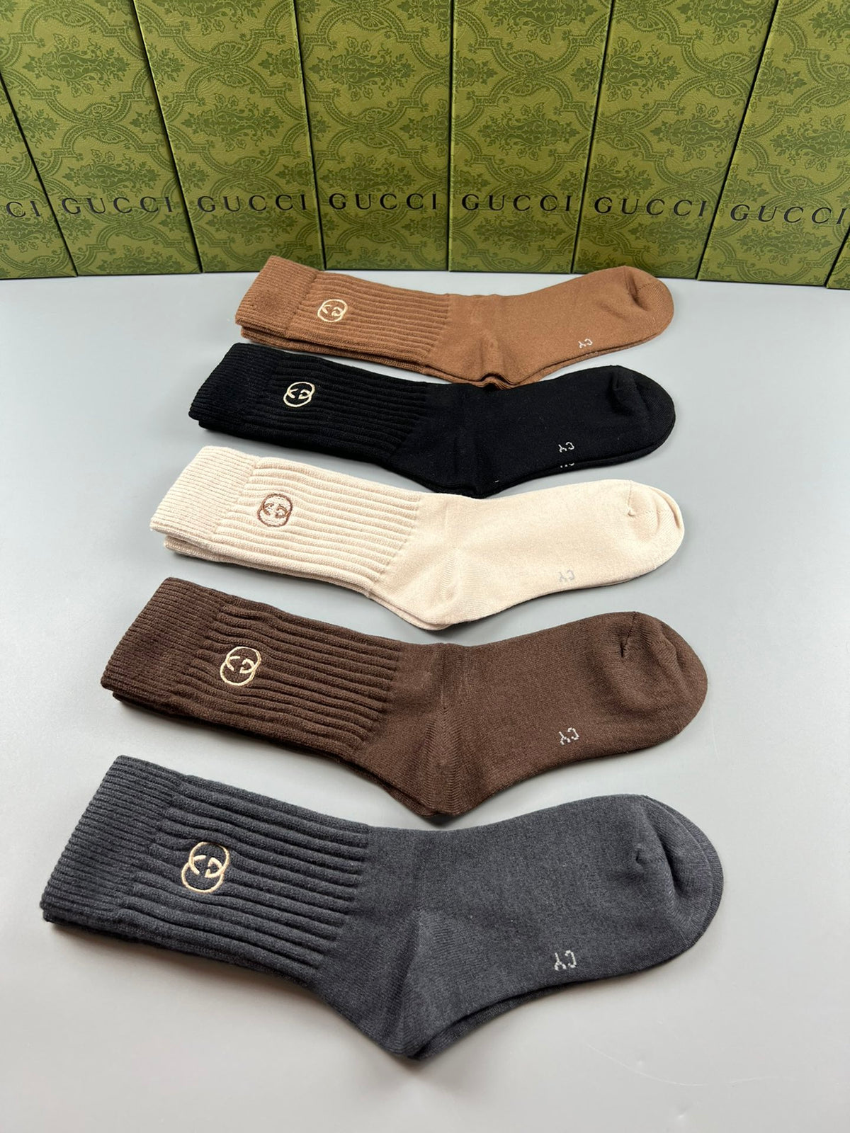 Gucci Ribbed Motif Crew Socks - Assorted Set