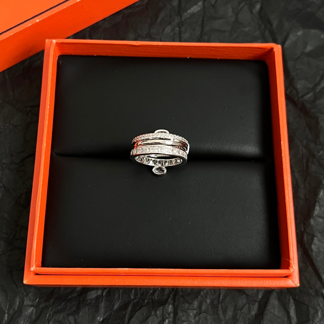 Signature Emblem Statement Ring in Polished Metal-Tone – Design 026 front product view