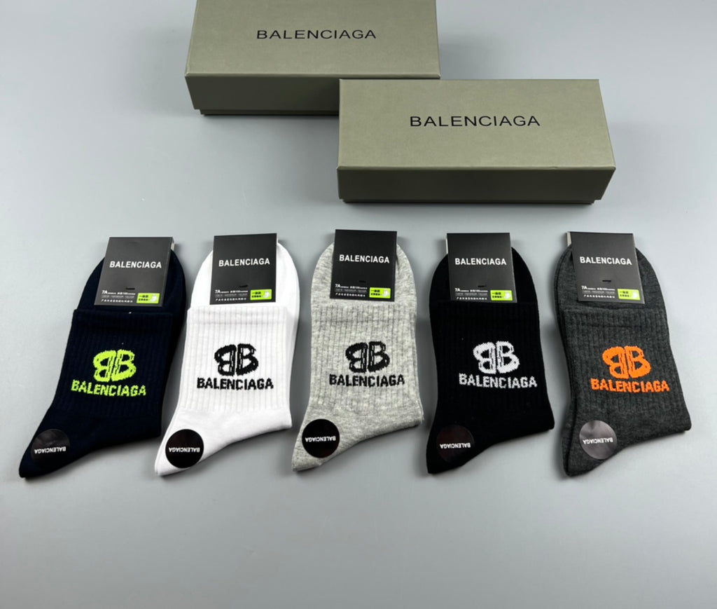 Balenciaga Crew Socks - 5-Pair Pack