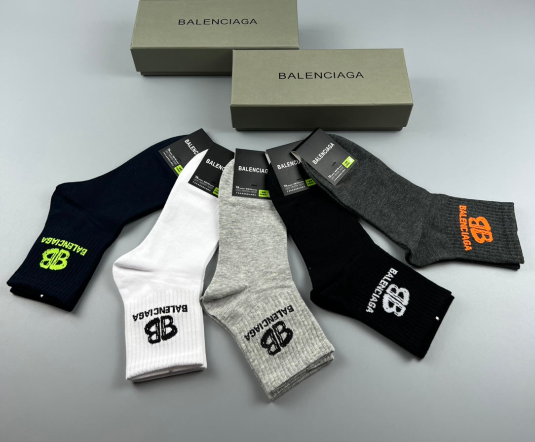 Balenciaga Crew Socks - 5-Pair Pack