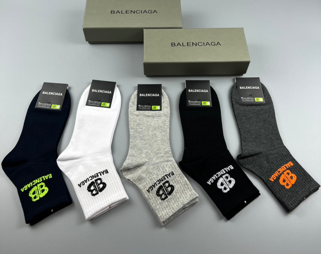 Balenciaga Crew Socks - 5-Pair Set