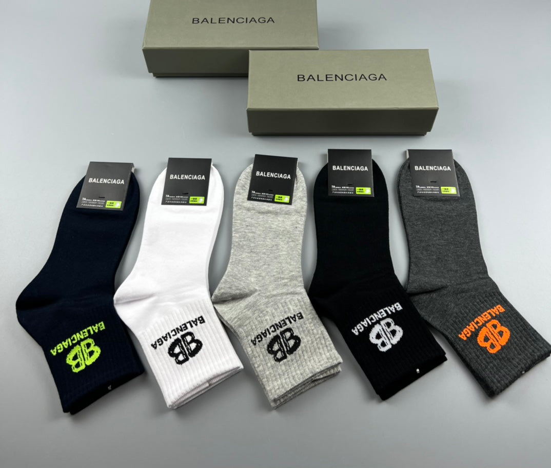 Balenciaga Crew Socks - 5-Pair Pack