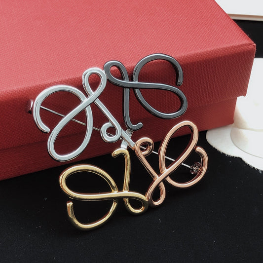 Sculptural Brooch Pin in Polished Metal-Tone – Design 01 main product view