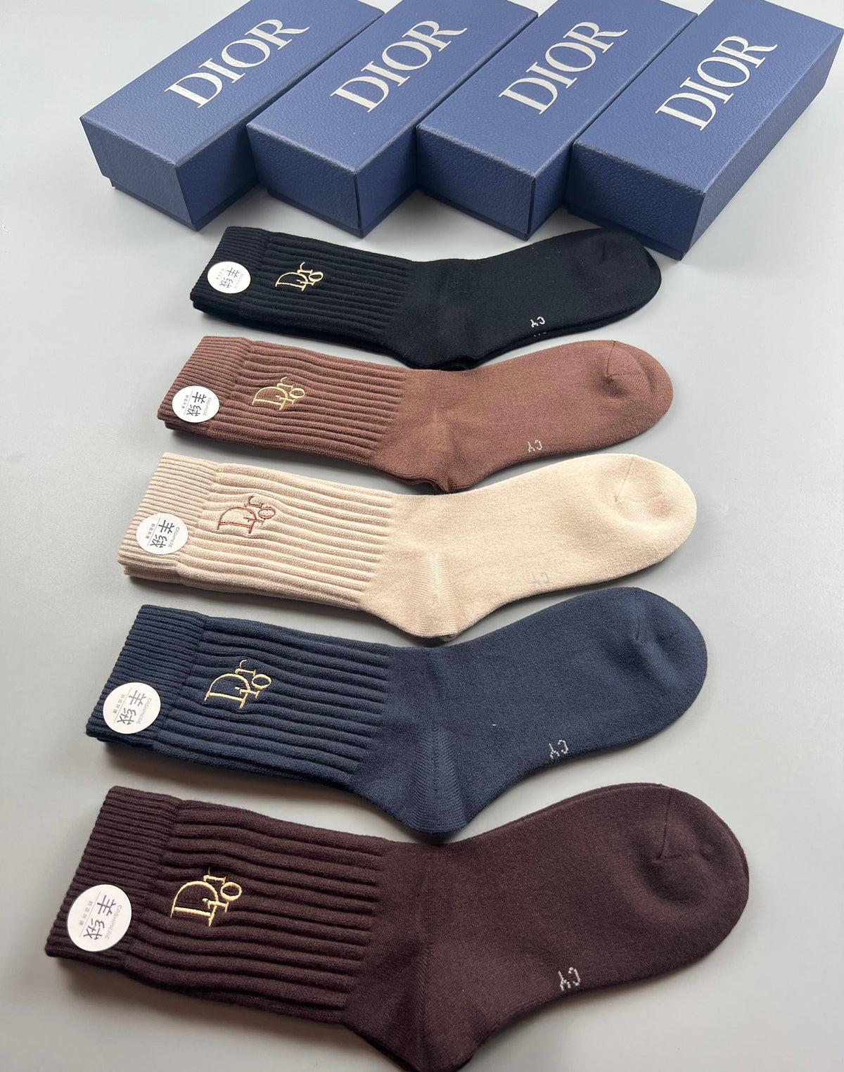 Dior Cotton Short Socks - 5-Pair Pack