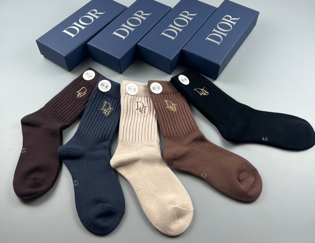 Dior Cotton Crew Socks - 5-Pair Pack