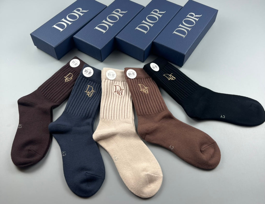 Dior Cotton Short Socks - 5-Pair Pack