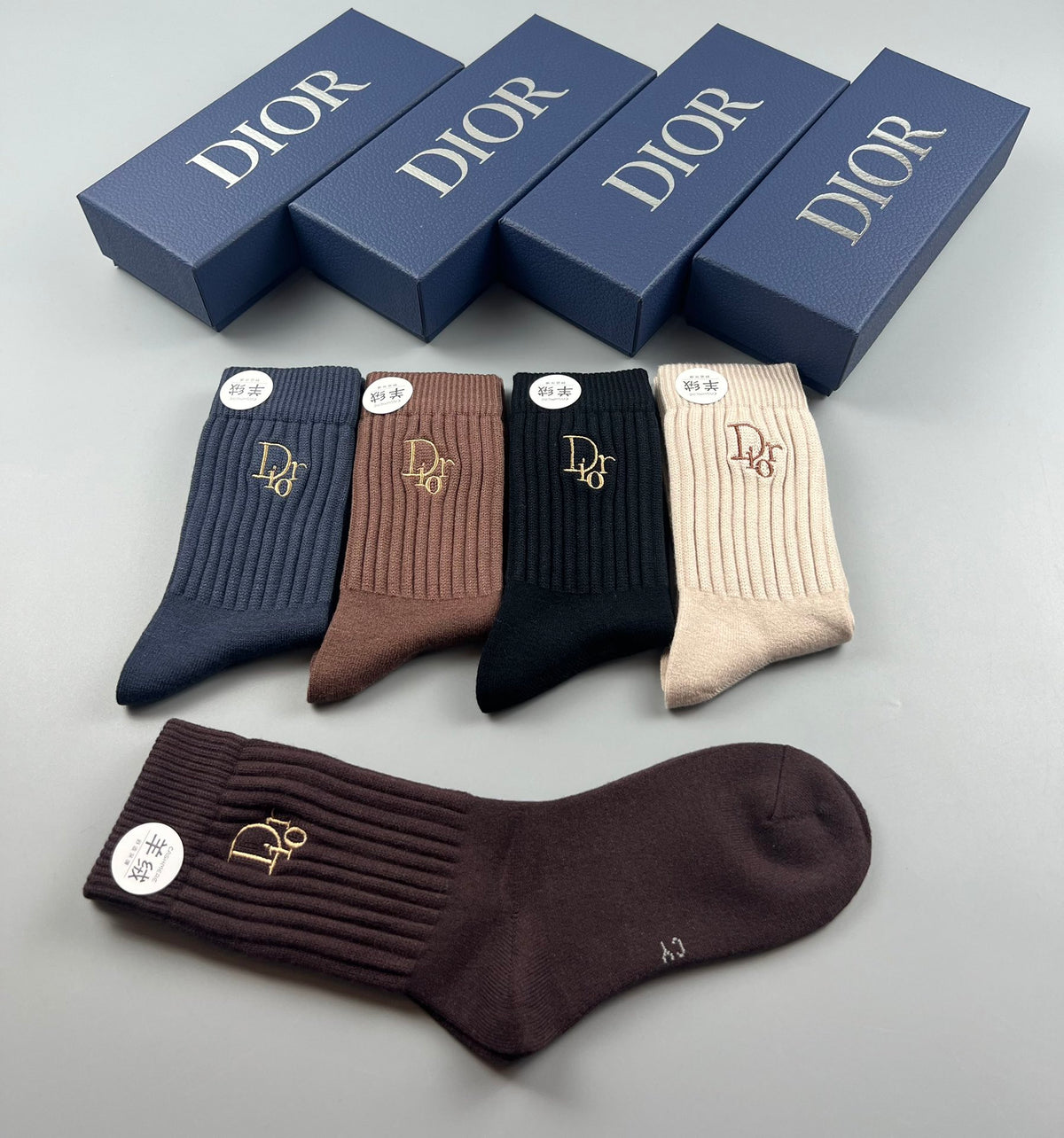 Dior Cotton Crew Socks - 5-Pair Pack