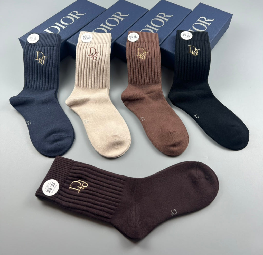 Dior Cotton Short Socks - 5-Pair Pack