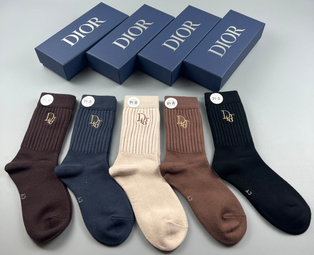 Dior Cotton Short Socks - 5-Pair Pack