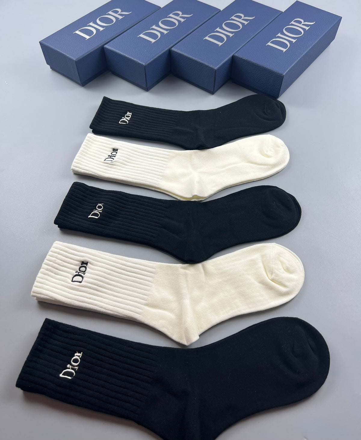 Dior Cotton Crew Socks - 5-Pair Pack