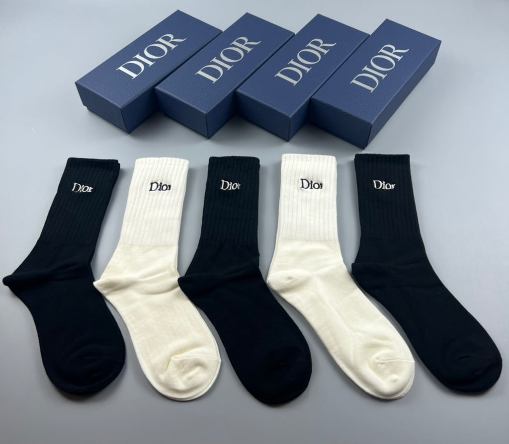 Dior Cotton Crew Socks - 5-Pair Pack