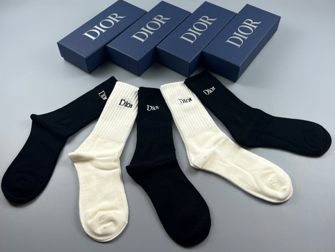 Dior Cotton Crew Socks - 5-Pair Pack