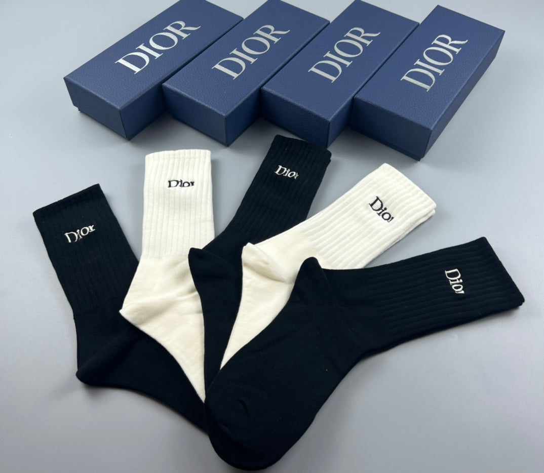 Dior Cotton Crew Socks - 5-Pair Pack
