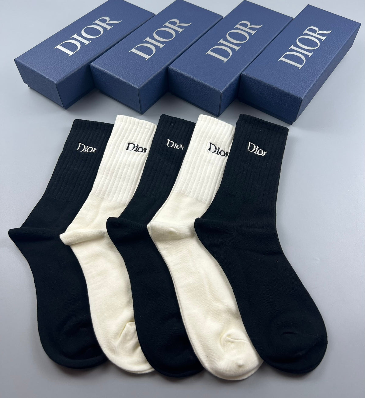 Dior Cotton Crew Socks - 5-Pair Pack