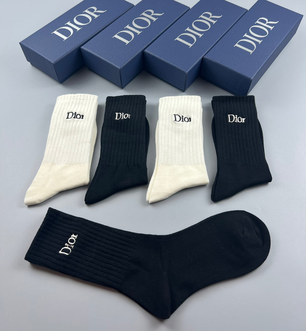 Dior Cotton Crew Socks - 5-Pair Pack