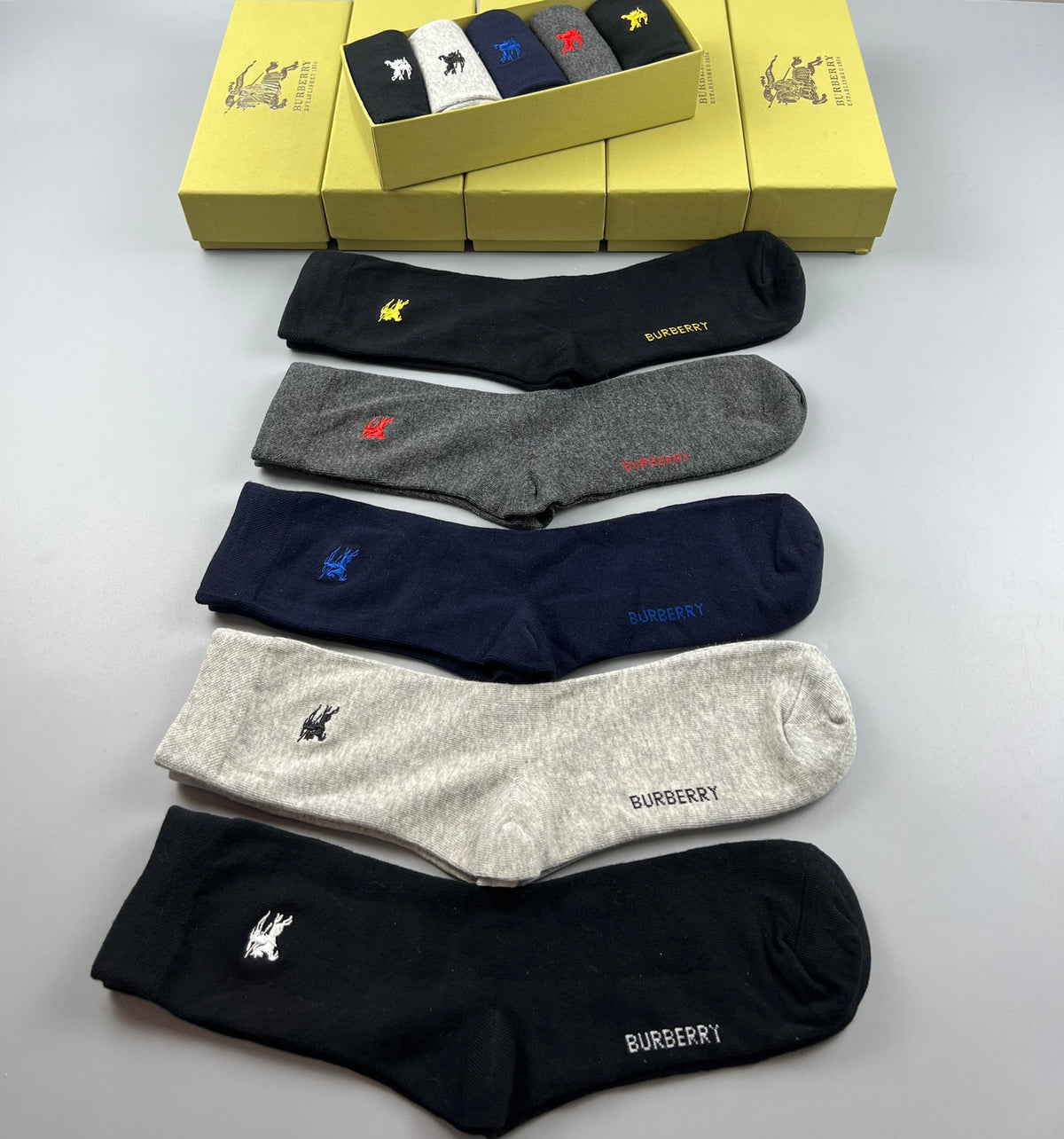 Burberry Cotton Crew Socks - 5-Pair Pack
