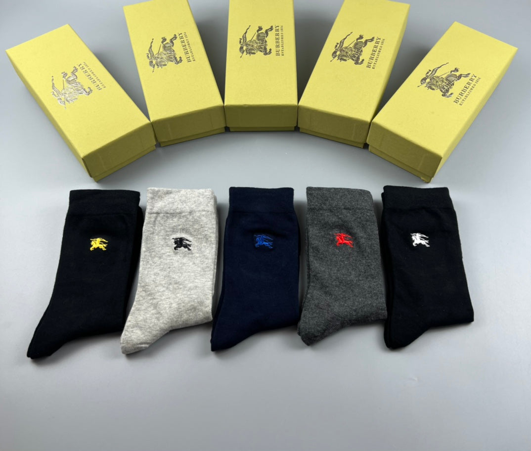 Burberry Cotton Crew Socks - 5-Pair Pack