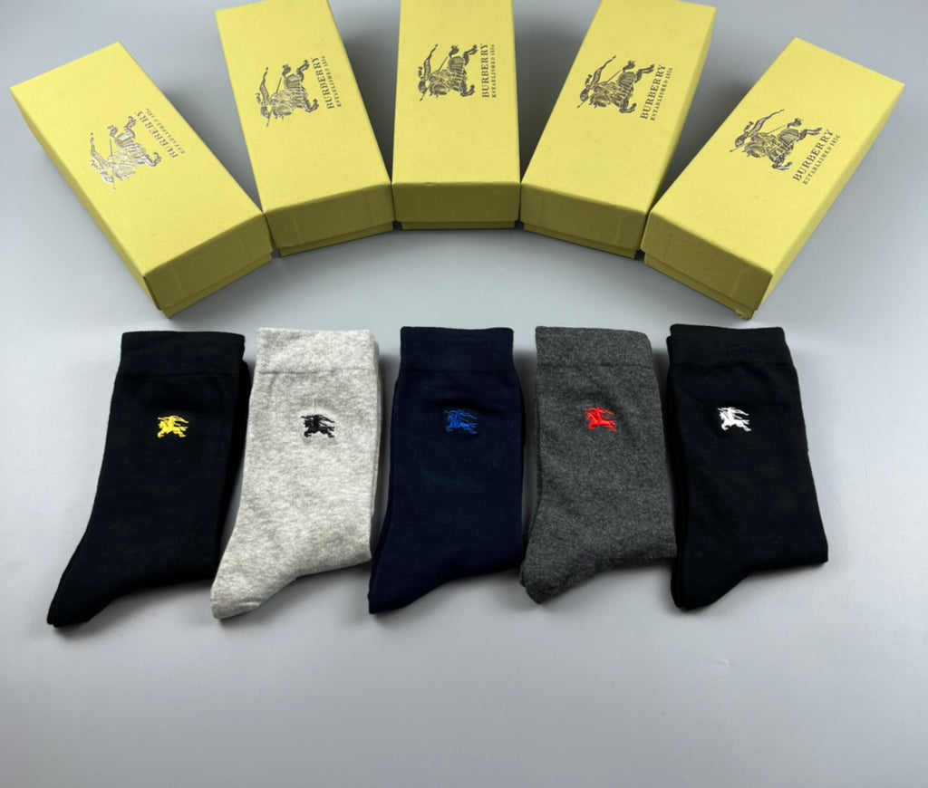 Burberry Cotton Crew Socks - 5-Pair Pack